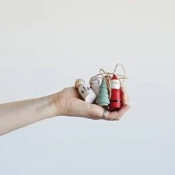 Hello Honey® Hand-Painted Pine Wood Christmas Ornaments Set -Michaels Store D758834S 2