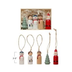 Hello Honey® Hand-Painted Pine Wood Christmas Ornaments Set -Michaels Store D758834S 3