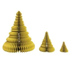 Hello Honey® Chartreuse Glitter Handmade Recycled Paper Folding Honeycomb Trees Set -Michaels Store D758836S 3