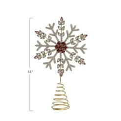 Hello Honey® 11" Metal, Glass & Acrylic Snowflake Tree Topper With Jewels -Michaels Store D758837S 3