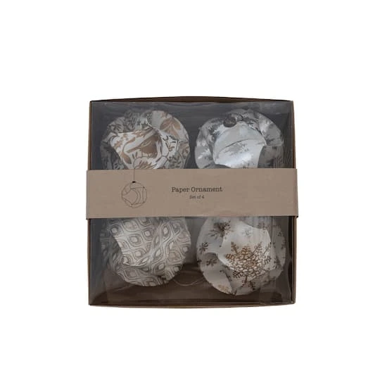 Hello Honey® Handmade Recycled Paper Glitter Ornaments Set 4 Hello Honey® Handmade Recycled Paper Glitter Ornaments Set - Image 4