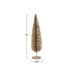 Hello Honey® 13" Gold Glitter Plastic Bottle Brush Tree With Wood Base -Michaels Store D758840S 4