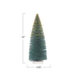 Hello Honey® 12" Green & Gold Glitter Sisal Bottle Brush Tree With Wood Base -Michaels Store D758843S 4