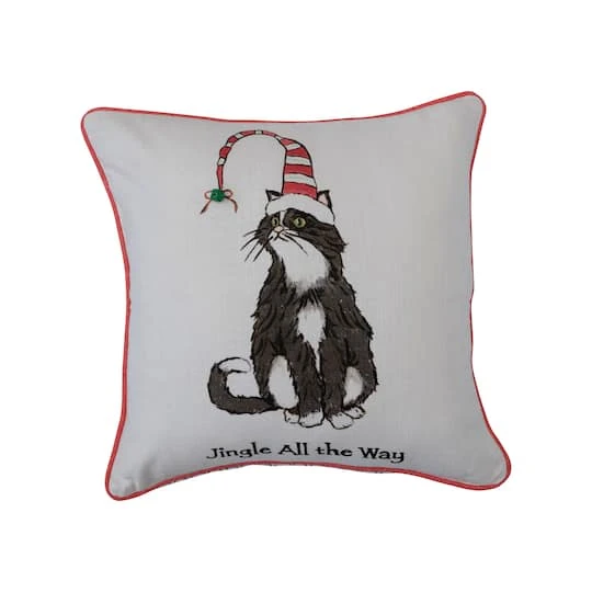 Hello Honey® Jingle All The Way Cat Pillow By Ashland® 1 Hello Honey® Jingle All The Way Cat Pillow By Ashland®