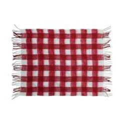 Hello Honey® Red & White Plaid Woven Acrylic Throw With Fringe -Michaels Store D758850S 3