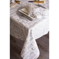 DII® Silver Christmas Collage Tablecloth -Michaels Store M20014650 2