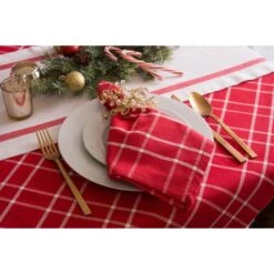 DII® Holly Berry Plaid Tablecloth -Michaels Store M20014652 2