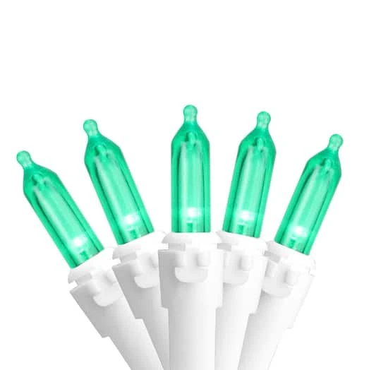 Northlight 100ct. LED Mini Christmas Lights With White Wire Green 2 Northlight 100ct. LED Mini Christmas Lights With White Wire Green - Image 2