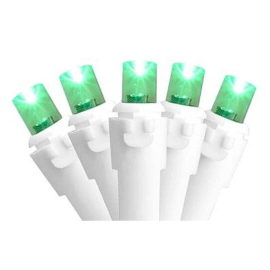 Northlight 50ct. LED Wide Angle Christmas String Lights With White Wire Green 2 Northlight 50ct. LED Wide Angle Christmas String Lights With White Wire Green - Image 2